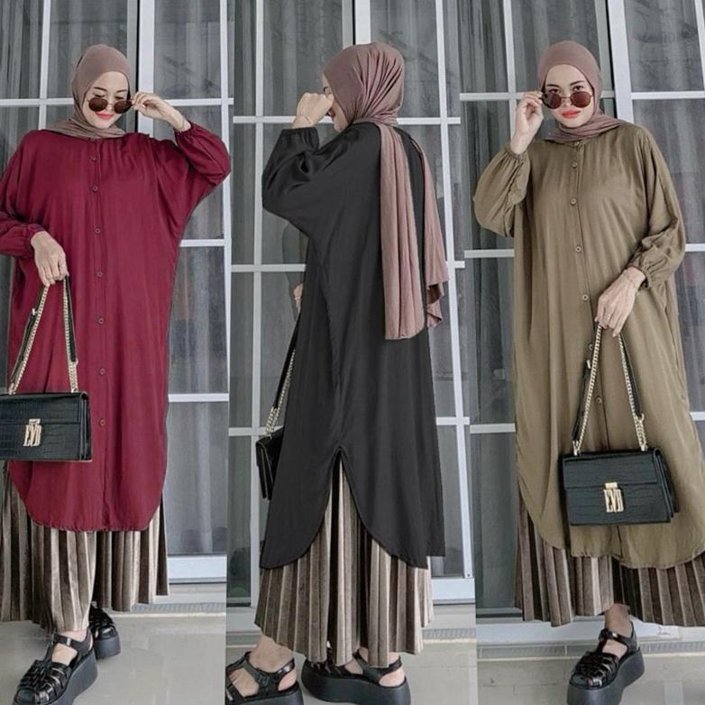 Long Tunik Rayon Jumbo Wanita Model Yenara