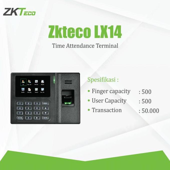 Murah Zkteco Lx14 - Mesin Absensi Sidik Jari | Usb Data Transfer | Standalone