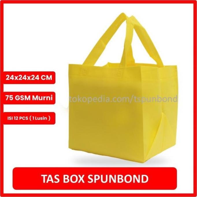 TAS SPUNBOND 24x24x24 / Tas Nasi Kotak / Tas Kotak (kuning)