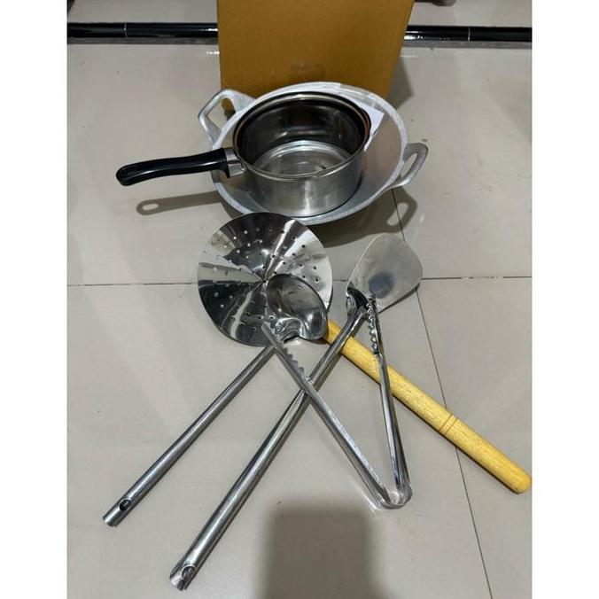 wajan aluminium cor paket lengkap / wajan cekung