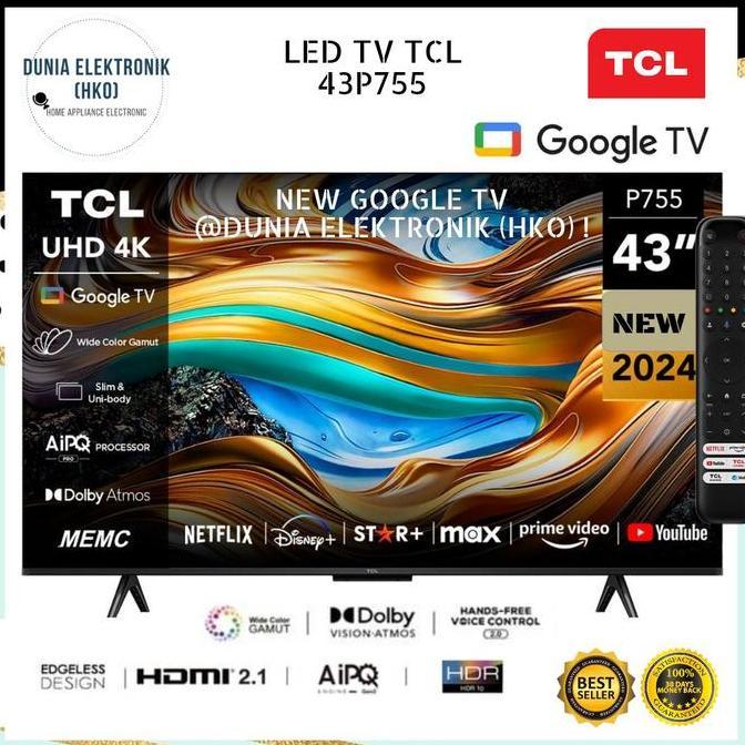 Sale Tcl 43P755 43" Google Tv 4K Uhd Dolby Smart Tv 43 Inch | Tcl 43P755 Smart Tv Tcl 43 Inch | Tcl 