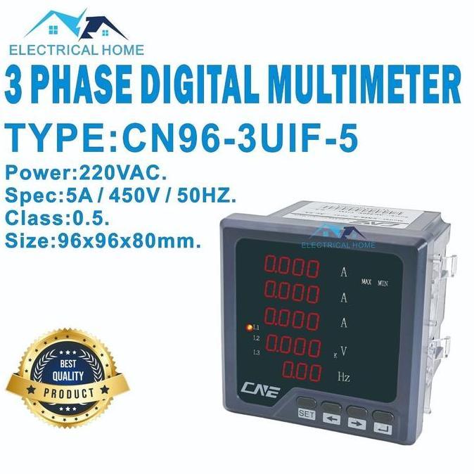 Sale Volt / Ampere / Hz Multi Meter Digital 96X96Mm 3 Phase Multi Meter / 3-Phase Current / Voltage 