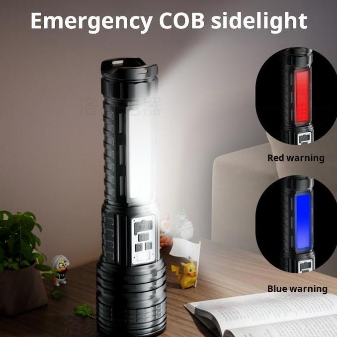 Raito- Baru Senter Led S71 Super Terang Dengan Sumber Cahaya Ganda 50000 Lumens 26650 Senter Taktis 