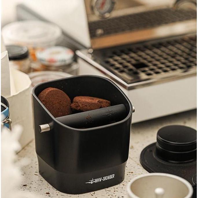 MHW-3BOMBER Square Coffee Knock Box 1.2L Waste Container / Tempat Wadah Ampas Kopi Tebal Anti Licin 