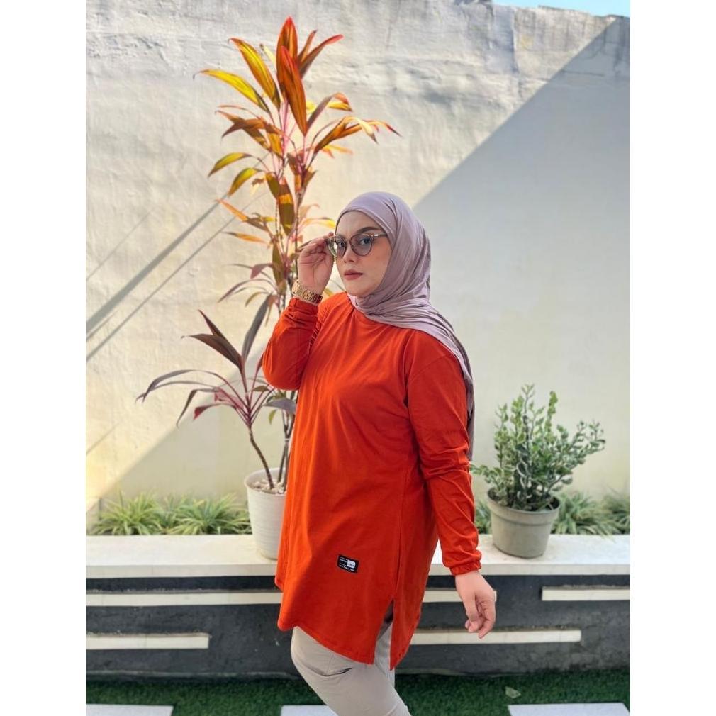 Atasan Kaos Tunik Oversize Polos Wanita