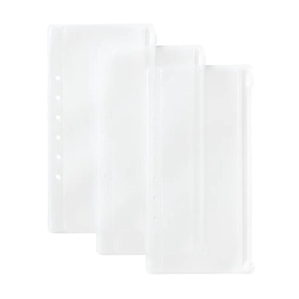 Muji Japan Original Refill Clear Pouch Zipper Sliding Passport Case binder aksesoris traveling