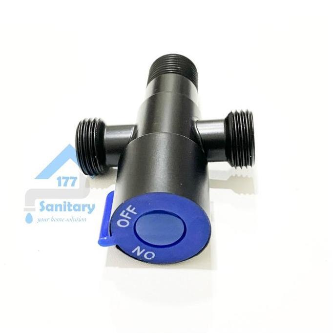 Teruss- Stop Kran Air Cabang T Murah Stainless 52- Kran Air Shower Keran Tee Double Cabang Mumer Ste