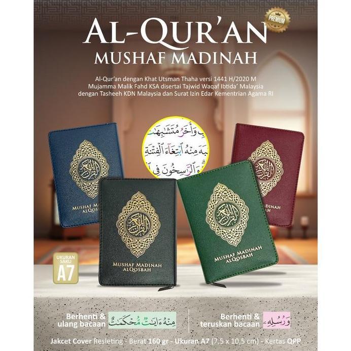 Mushaf Standar Madinah Saku, Mushaf Madinah Al Qosbah Ukuran Saku A7 Resleting  Al Qosbah Best Selle