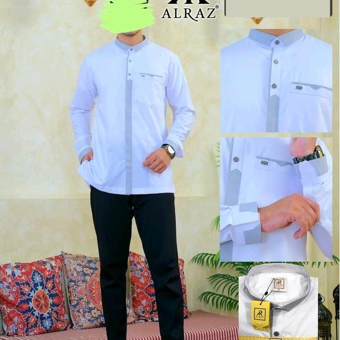 Termurah / Hot Sale Koko Al Raz Model Xavier / Koko Lengan Panjang / Koko Al Raz Putih
