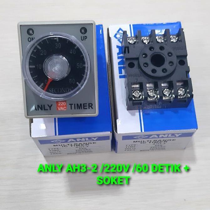 TIMER ANLY ANLI AH3-2 220V 60DETIK 60 DETIK 60 SECOND + SOKET
