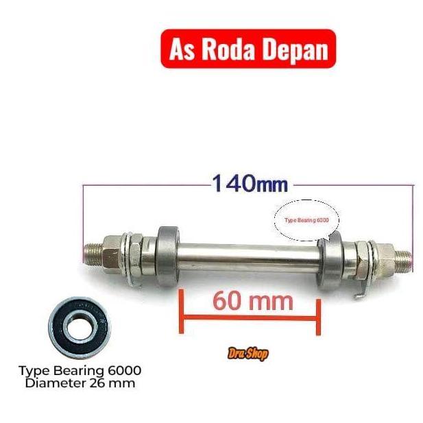 As Roda Sepeda MTB & Lipat Universal warna Chome include Bearing 1 set depan & Belakang