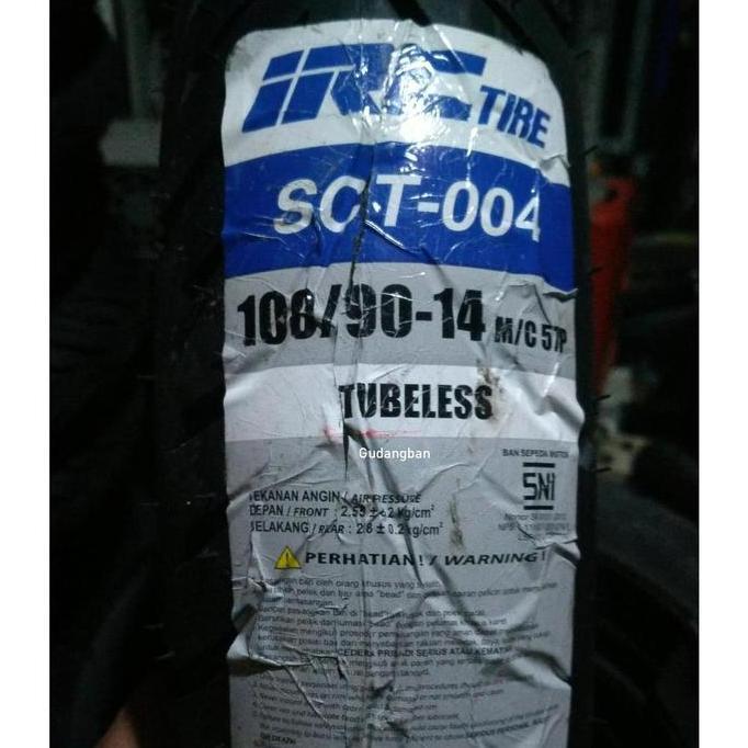 IRC SCT004 100 90 14 TUBELESS BAN LUAR MOTOR MATIC VARIO BESAR LEXI FREE PENTIL SCT - 004 SCT-004 RE