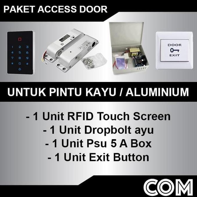 PAKET ACCESS CONTROL RFID TOUCHSCREEN ACCESS DOOR LOCK PINTU KAYU