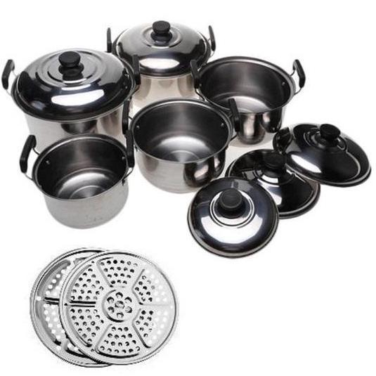DISKON MINI PANCI SET STAINLESS 12 PCS - PANCI SET STEAMER - PANCI STAINLESS