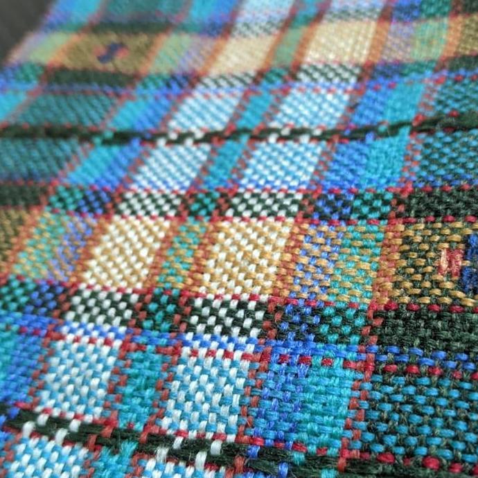 Kain Jok Mobil Bahan Fabric Tartan Kotak Biru cocok untuk mobil 90 an