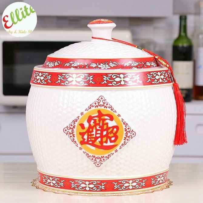 TEMPAT BERAS KERAMIK GUCI BERAS KERAMIK FENGSHUI HM