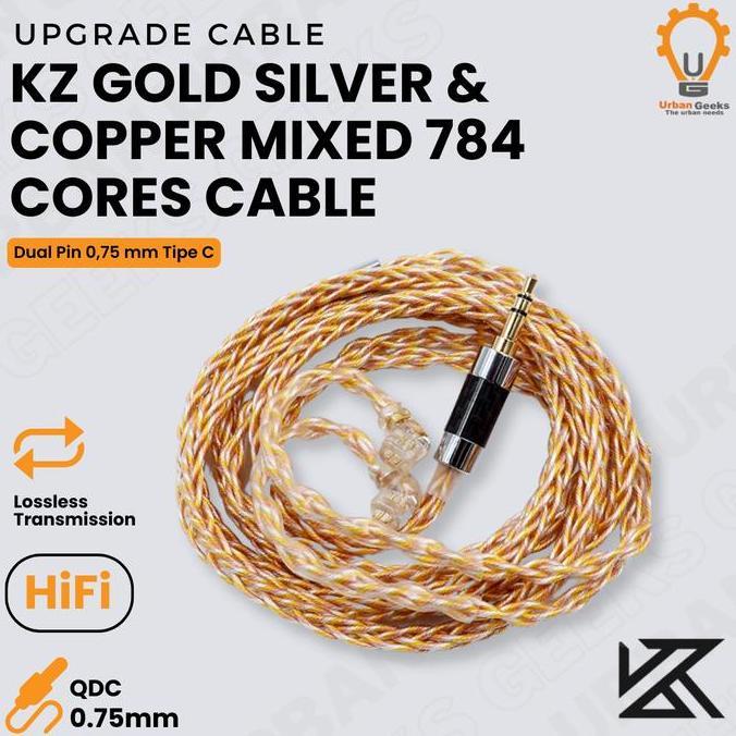 Awdx- Kz Upgrade Cable Gold Silver Mixed Wired