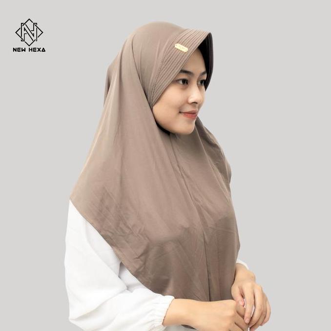 New Hexa Hijab Bergo Sport Instan Pendek Jilbab Olahraga Krudung Polos Size S-M-L-XL Muslim Variasi 