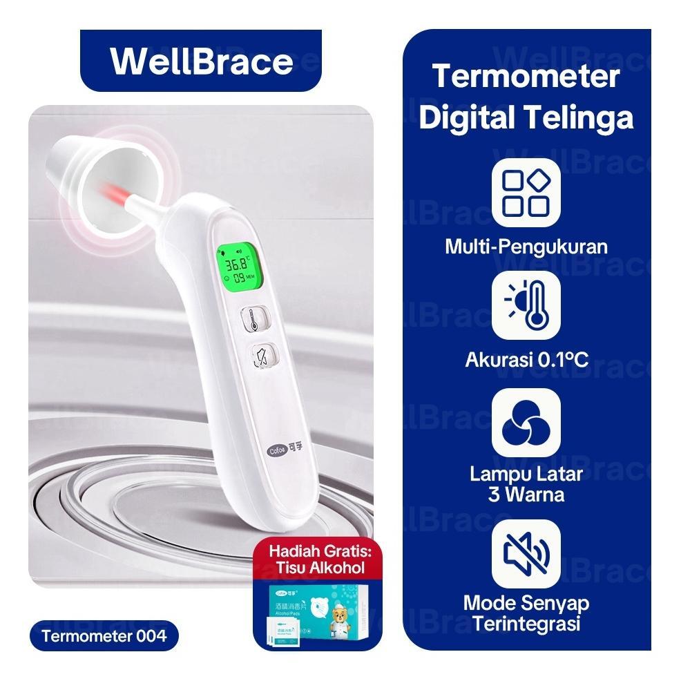 READY WellBrace Termometer Infrared Bayi Thermometer Digital Suhu Badan Telinga Piercing Anak Dewasa