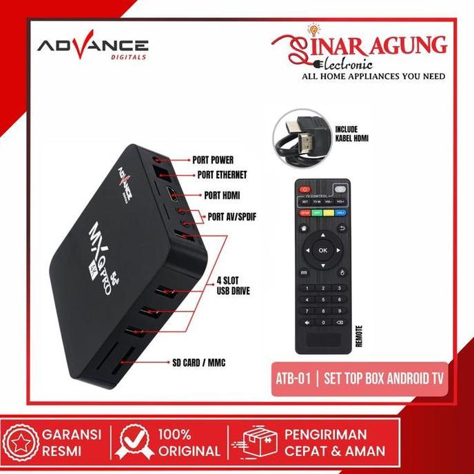 GRATIS ONGKIR - ADVANCE ATB-01 / ATB01 SET TOP BOX ANDROID TV BOX MXQ PRO 4K