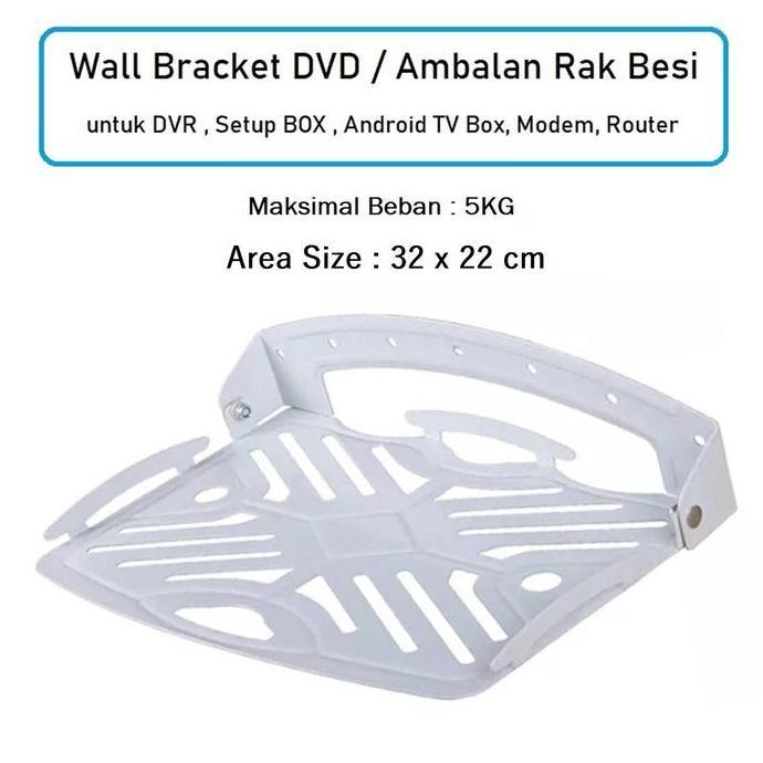 HARGA SAHABAT - Ambalan Rak Besi Bracket Holder Mesin DVD DVR CCTV Rak Dinding Lipat Taruh Proyektor