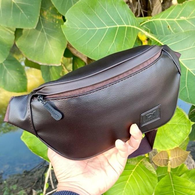 Gabrim- Dwanmiss 188 || Tas Waist Bag Pria | Tas Selempang Pria Kulit Sintetis Tahan Air Hujan Pingg