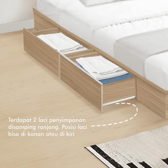 Ranjang Dipan Kayu Rangka Tempat Tidur Divan Minimalis IOWA 180