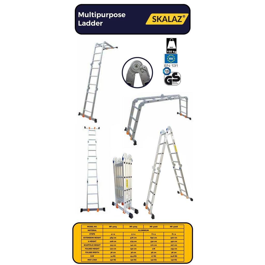 Tangga Aluminium Multipurpose 5,8 mtr Merk SKALAZ