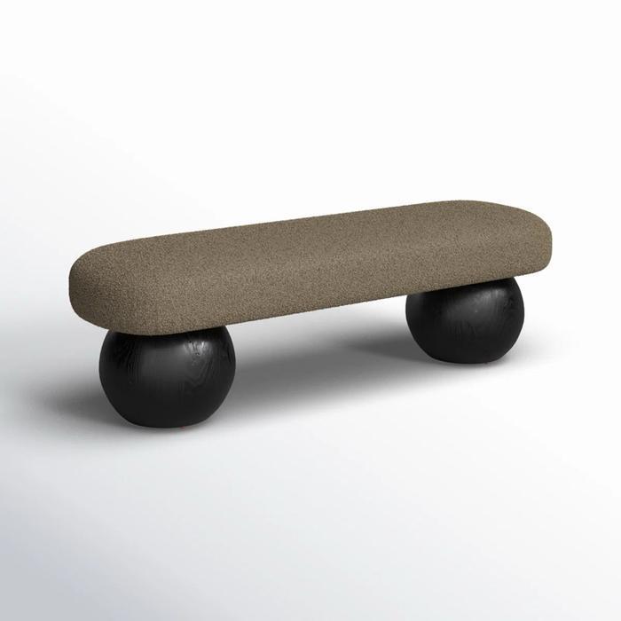 Sofa bench minimalis rumah modern/sofa bench boucle/bangku unik desain kaki bulat/bench sofa boucle