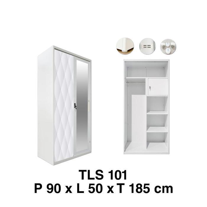 Lemari Pakaian Besi 2 Pintu sliding Import Lemari Baju Besi