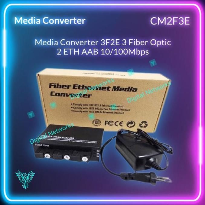 Converter 3F2E Converter 3FO 2ETH AAB 10/100Mbps Converter 3FO 2lan