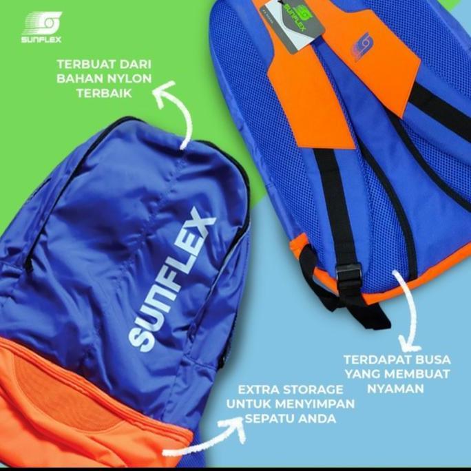 Tas Pingpong Sunflex Backpack Ransel Blue Orange Original