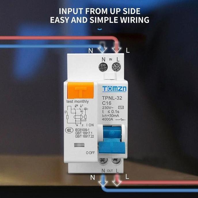 COKRODJOYO Miniature Circuit Breaker,Pemutus arus saklar kebocoran MCB NXB-32 1P+N 30MA 6A, 10A, 25A