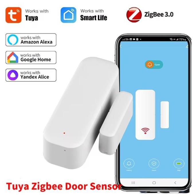 LAZMUHI Sensor Pintu Jendela Pintar Pendeteksi Geraakan Buka Tutup Keamanan Smart Wireless Detector