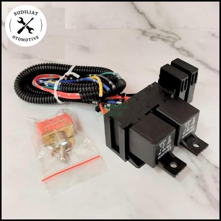 TERBARU KABEL RELAY SET LAMPU TEMBAK MOTOR DENGAN  RELAY BOSCH - 2 MODE 