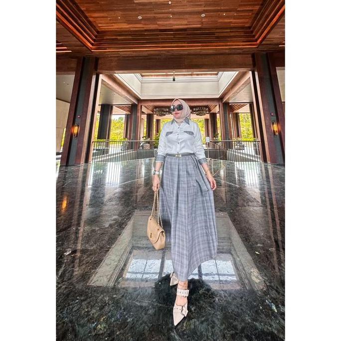 Set Mischa - Setelan Rok Houndstooth Mix Shakila - One Set Premium Bawahan Muslim