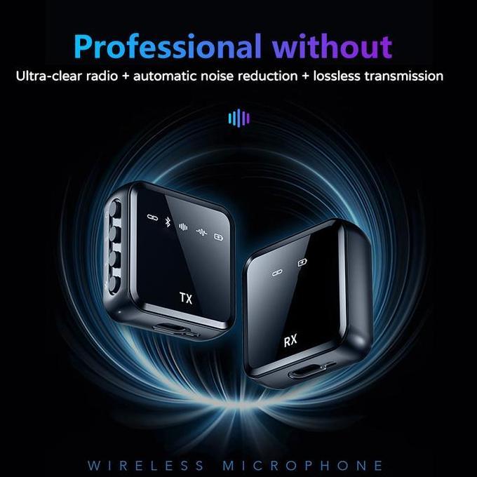 Wireless Microphone Professional Wireless 2 Mikrofon untuk HP DSLR