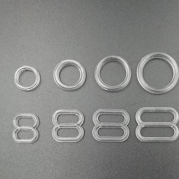 Gesper Ring Bh Bra Slider Ukuran 8Mm 0.8Cm Transparant