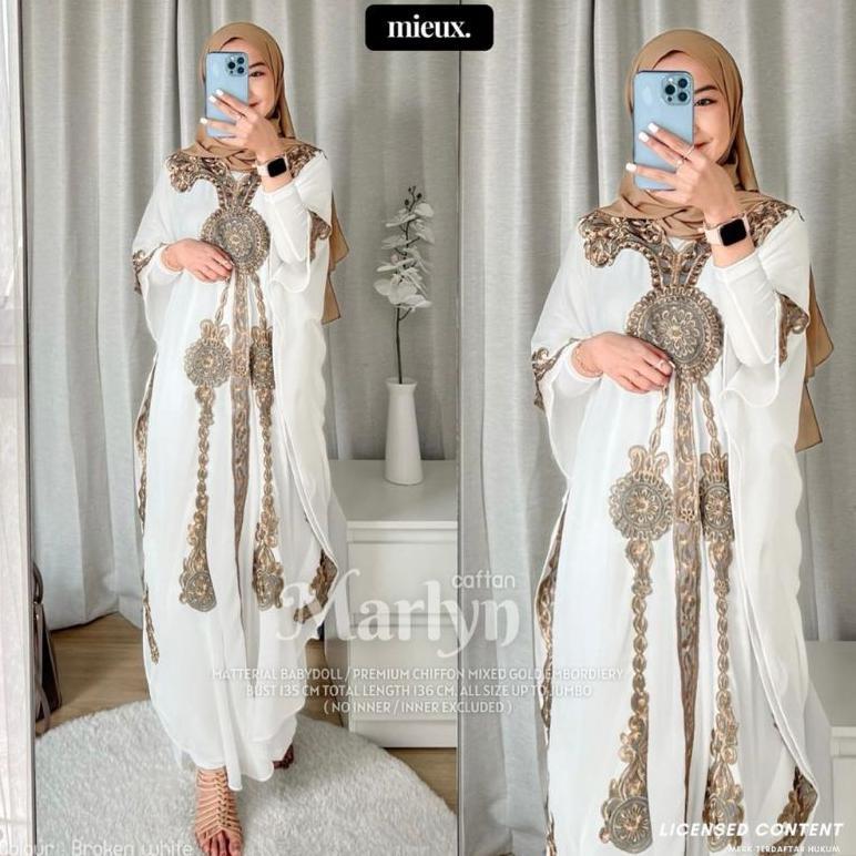 STOK TERBATAS Marlyn Kaftan Mieux Bordir Timbul Premium Original mieux