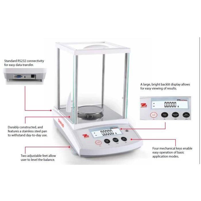 Neraca Analitik Digital OHAUS PR224/E (0.0001gram) + Packing Kayu