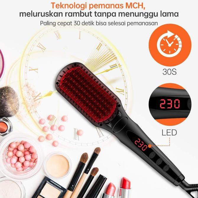 SOSEKI Sisir Catokan Pelurus Rambut 16 Tingkat Suhu / 170g Catokan Mini Ringan / Tegangan Global 100