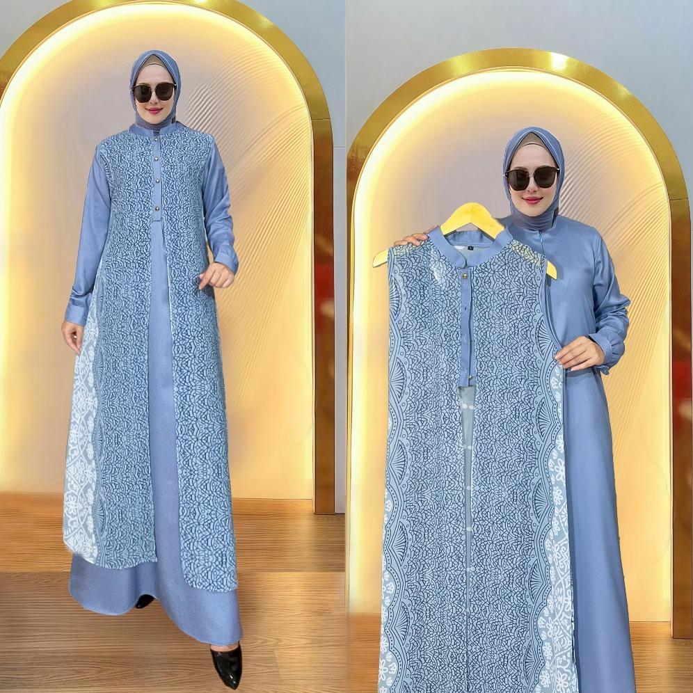 DISKON BESAR Gamis Jumbo Elegan Terbaru Inner+Outer Ceruty motif LD UP TO 140