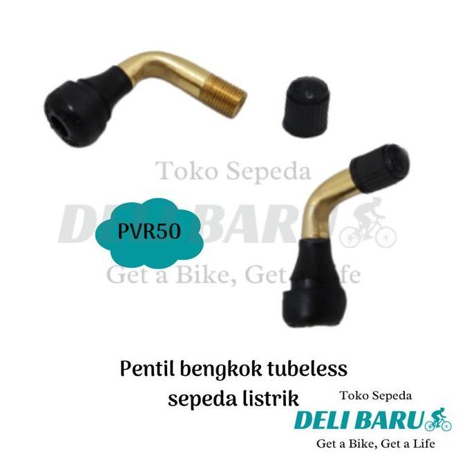 Promo Pentil Ban Tubeless Pvr50 Model Bengkok Dop Tubles Sepeda Listrik Cod