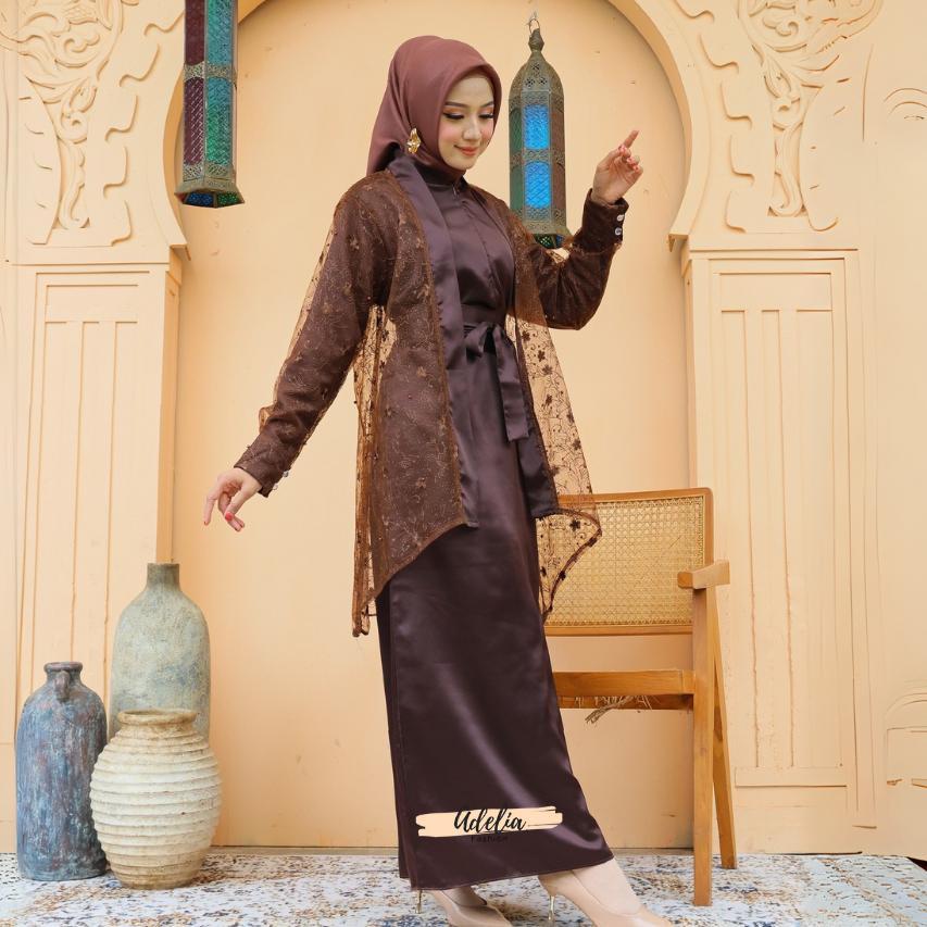 PALING DICARI DRESS BRIDESMAID BRUKAT VELOXA DRESS MUSLIM | SET SATIN WANITA SETELAN SATIN SILK KOND