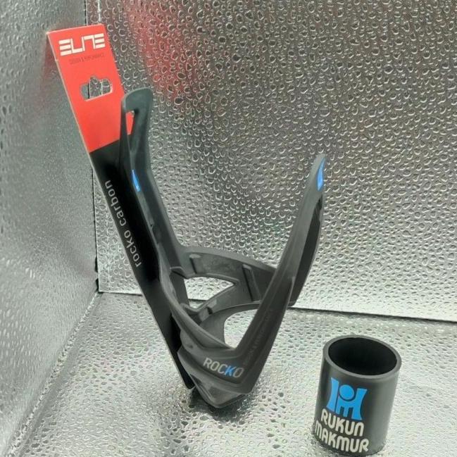 Promo Elite Cycling Water Bottle Cage ROCKO Carbon Lightweight - Black Blue - Cagak Botol Minum Sepe