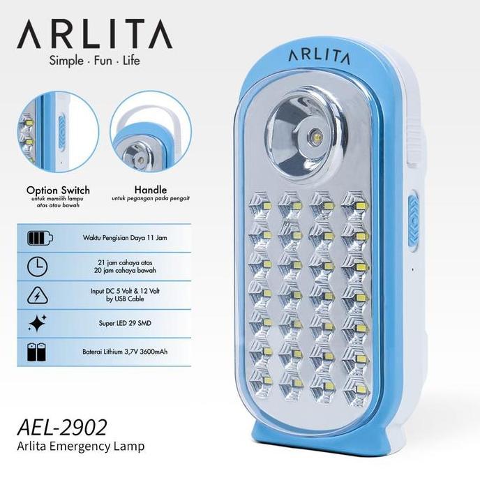 Grosir Arlita Emergency Lamp Ael-2902 / Lampu Darurat