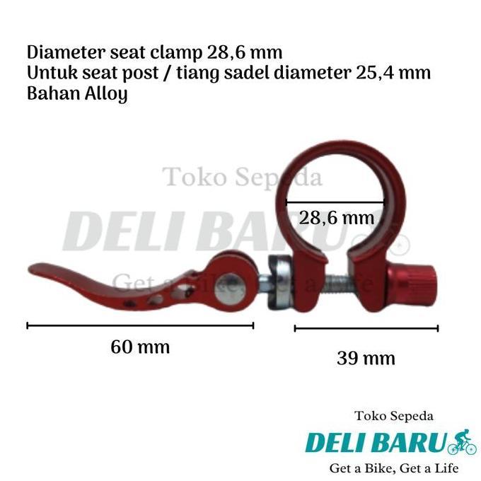 Promo Seat Clamp Qr Standar 28.6 Untuk Seatpost 25,4 Sepeda Anak Bmx Minion Cod