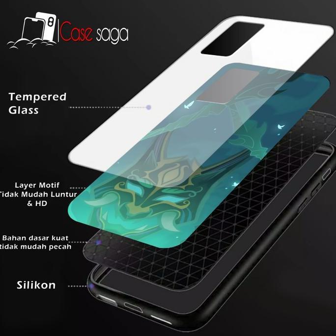 G180 Softcase Kaca Case Kilau Genshin Impact Xiaomi Redmi 12C Redmi