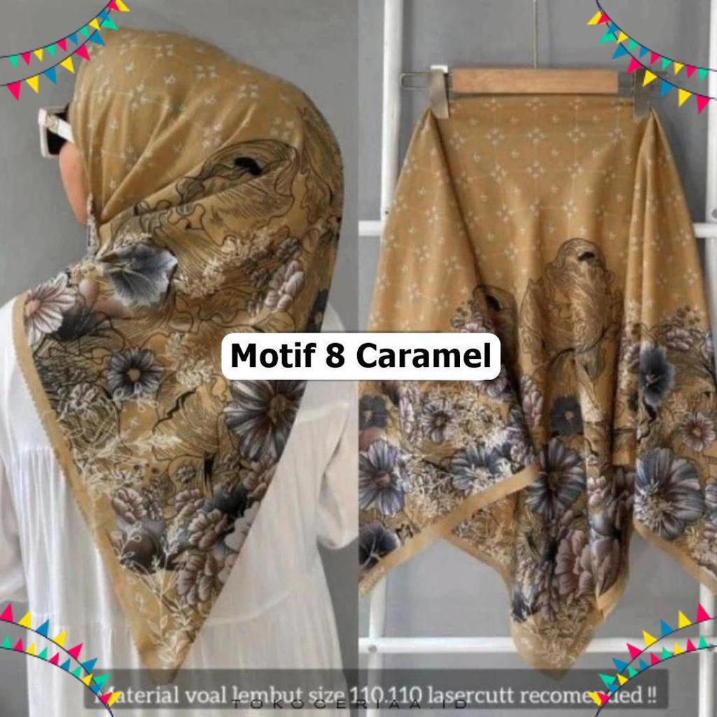 Segiempat Motif Instan Resleting Dagu / Hijab Zipper Motif Segiempat Instan