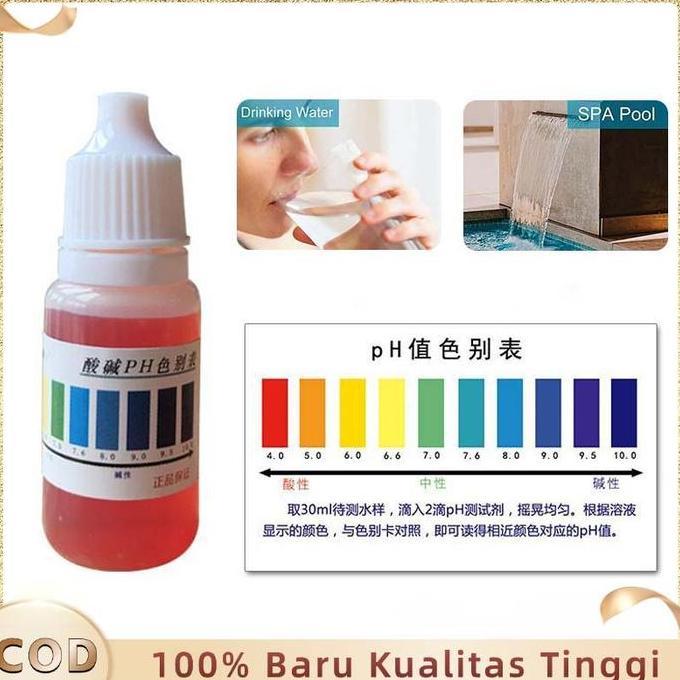 Mjerni- Ph Tester Tetes Cairan Ph Tester Liquid Ph Cair Untuk Tes Ph Air Alkali 10Ml